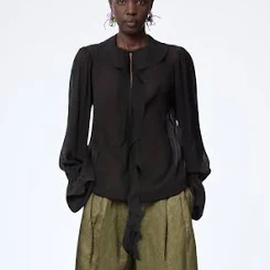 Nina Ricci Silk Lavalliere ShirtNina Ricci Silk Lavalliere Shirt