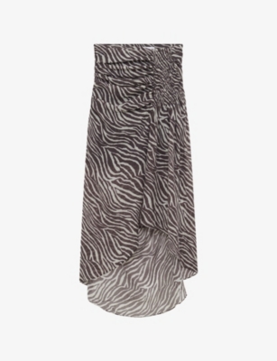 IRO - Fenny Zebra-Print Woven Midi Skirt
