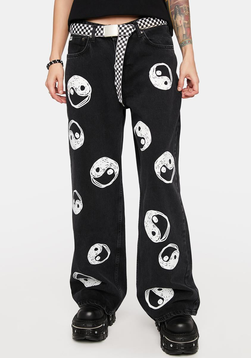 The Ragged Priest Yin Yang Low Waist Jeans