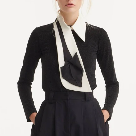 Detachable Sculptural Tie Shirt Collar