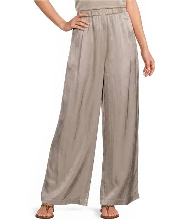 Eileen Fisher Women's Pull-On Satin Wide Leg Pants