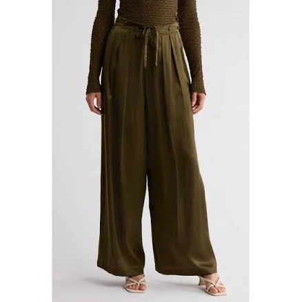 FRAME Women's High Waist Wide Leg Silk Pants