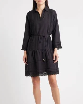 Julia Jordan Women's Lace Long Sleeve Shirtdress
