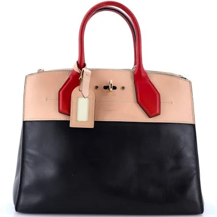 Louis Vuitton City Steamer Handbag Leather MM Neutral