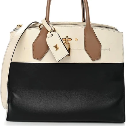 Louis Vuitton Taurillon City Steamer MM Creme Beige Black