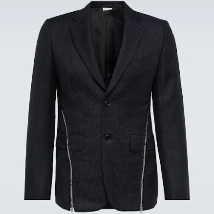 Comme des Garçons Homme Deux Men Zip-embellished wool blazer