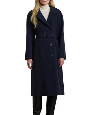 Lauren Ralph Lauren Crepe Belted Coat
