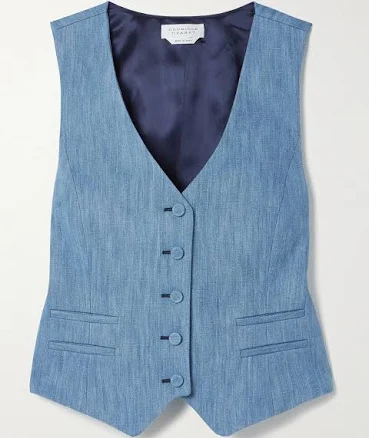 Gabriela Hearst Women's Coleridge Cotton and Linen-blend Chambray Vest