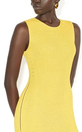 ALAÏA Waffle Godets Midi Dress size