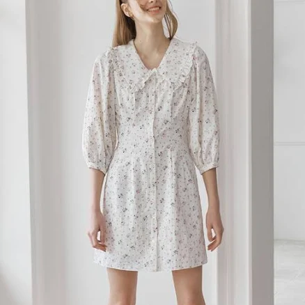 VEM.VER Lace Collar Puff Sleeve