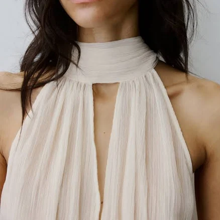 H&M Ladies Scarf-Collar Chiffon Top