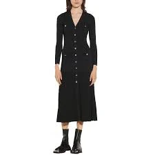 Sandro Jannel Long Button-Up Cardigan Dress
