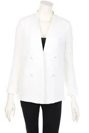 IRIS & INK Double Breasted Blazer 6 = D 32 White