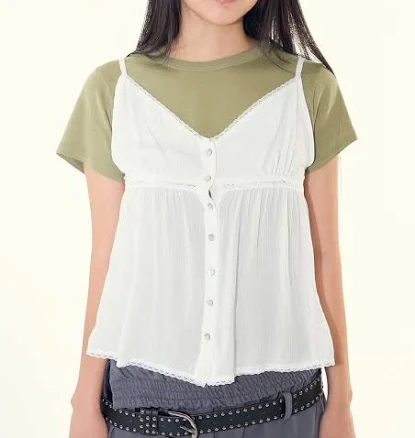 Pure Shirring Sleeveless Blouse