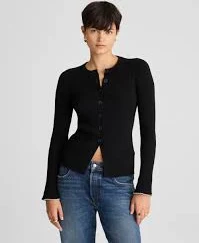 Whipstitched Longline Cardigan in Merino Blend