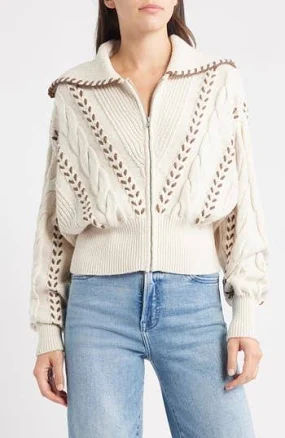 Rails Lune Long Sleeve Zip Front Sweater