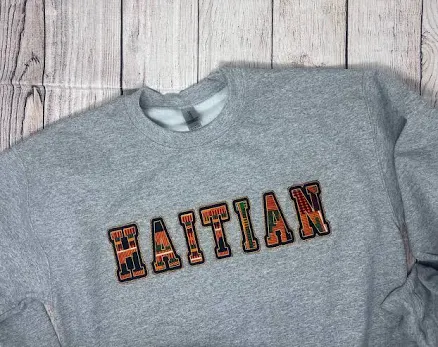 Haitian Kente Embroidered Sweatshirt