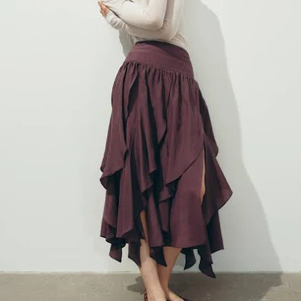 H&M Ladies Asymmetric Midi Skirt