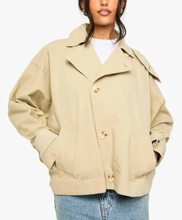 Boohoo Women's Asymmetric Trench Coat