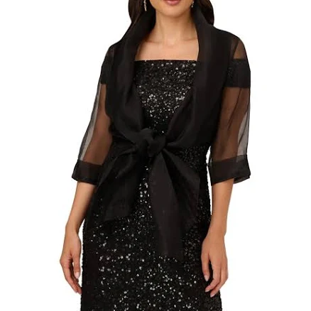 Adrianna Papell Organza Wrap Jacket Womens