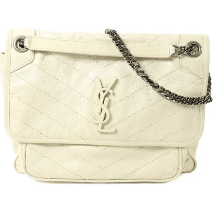 Saint Laurent Niki Medium Crinkled Calfskin Shoulder Bag