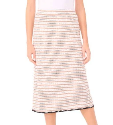CeCe Women's Crochet Trim Knit Midi Skirt
