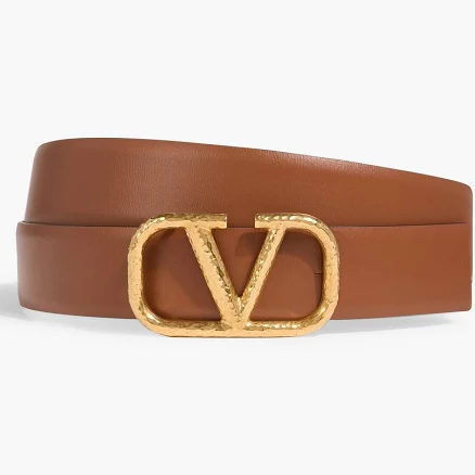 VALENTINO GARAVANI VLOGO reversible leather belt - Women - Tan Belts