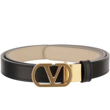 Women's Valentino Vlogo Reversible Leather Belt