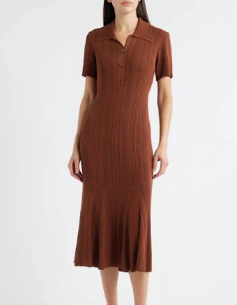 Julia Jordan Women's Rib Short Sleeve Midi Sweater Dress