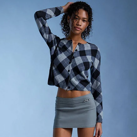 Third Charm Women's Argyle Marley Button Down Cardigan