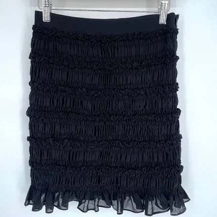Women's Mini Smocked Ruffle Hem Skirt