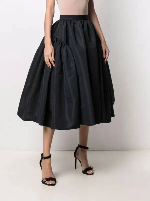 High-waisted Full Midi Skirt