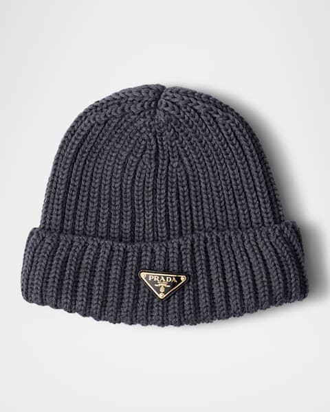 Logo Rib-knit Beanie Hat