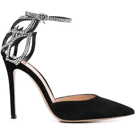 Gianvito Rossi Crystal-embellished Suede Pumps