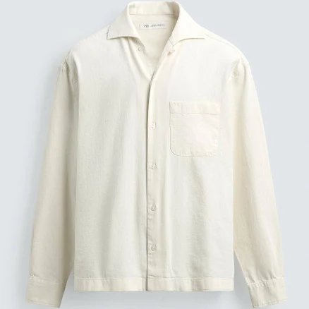 Zara Men's Relaxed Fit Pocket Shirt