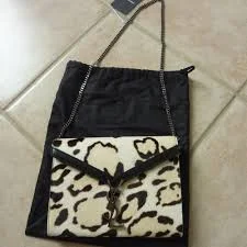 SAINT LAURENT 'Cassandra' Leopard Calf Hair Bag