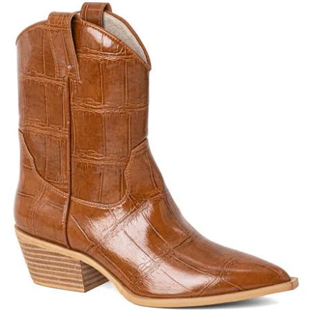 SHUSHOP ZouZou Brown Croco Boot