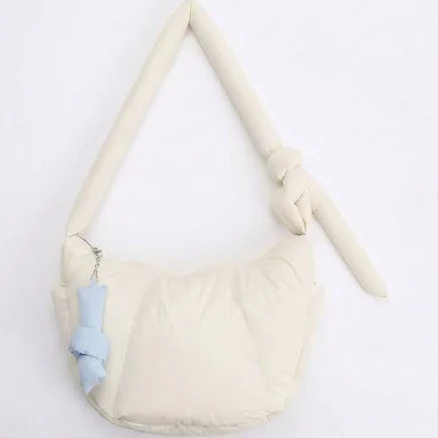 Women's Padded Knotted Strap Shoulder Bag