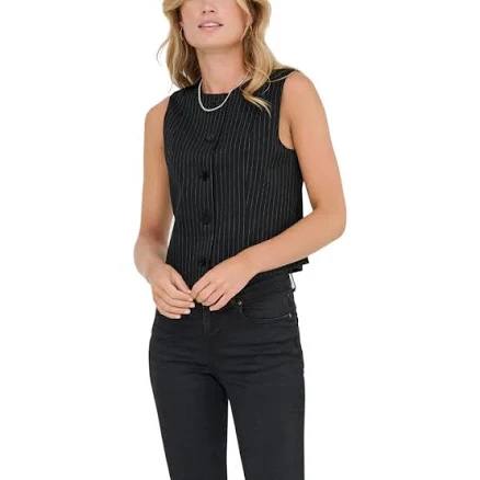 ONLY Women's High Neck Pinstripe Waistcoat