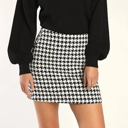 Lulus Houndstooth Mini Skirt