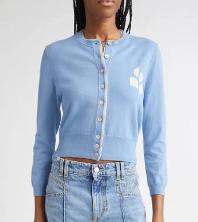 Women Isabel Marant Marant Etoile Blue Cotton Cardigan