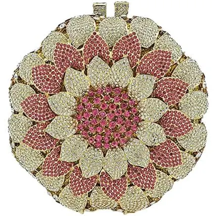 Handcrafted Sunflower Rhinestone Evening Bag