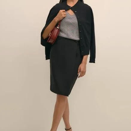 Brooks Brothers Women's Wool Blend Wrap Skirt