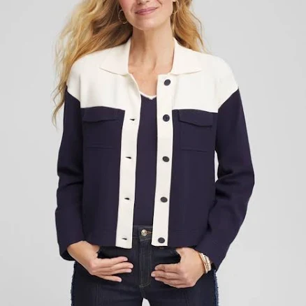 Chico's Women's Colorblock Cardigan Sweater Jacket