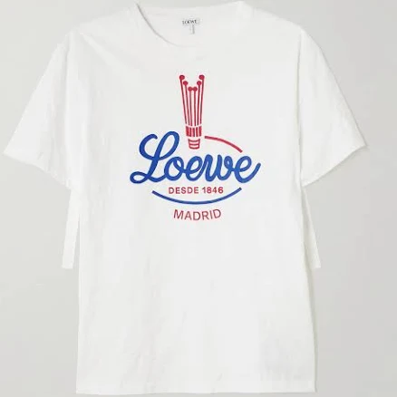LOEWE Printed Jersey T-shirt - Women - White Tops - XXL