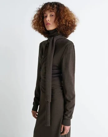 LEMAIRE Beige Twisted cardigan with scarf