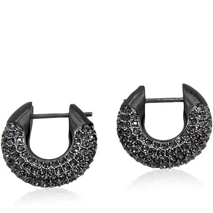 Dextera Pavé Ruthenium Plated Hoop Earrings