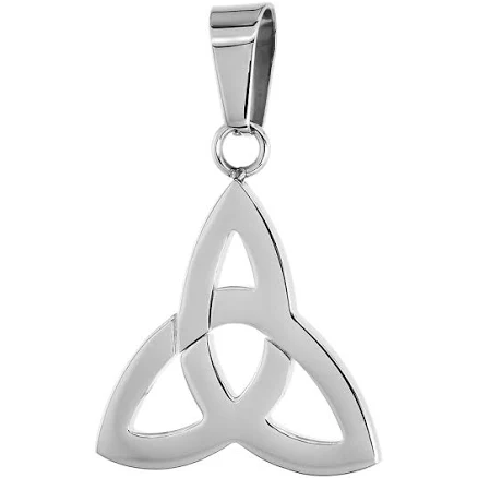 Sabrina Silver Stainless Steel Celtic Triquetra Holy Trinity Necklace