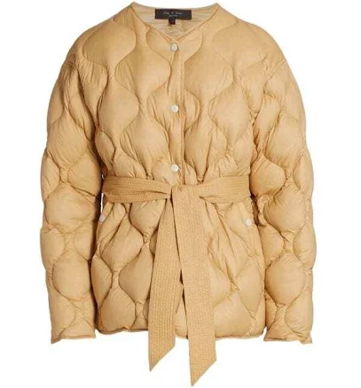 Rag & Bone Rudy Quilted Liner Jacket In Pale Beige- Size L C4359