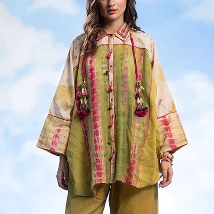 CAPISVIRLEO Double Collar Boho Shirt